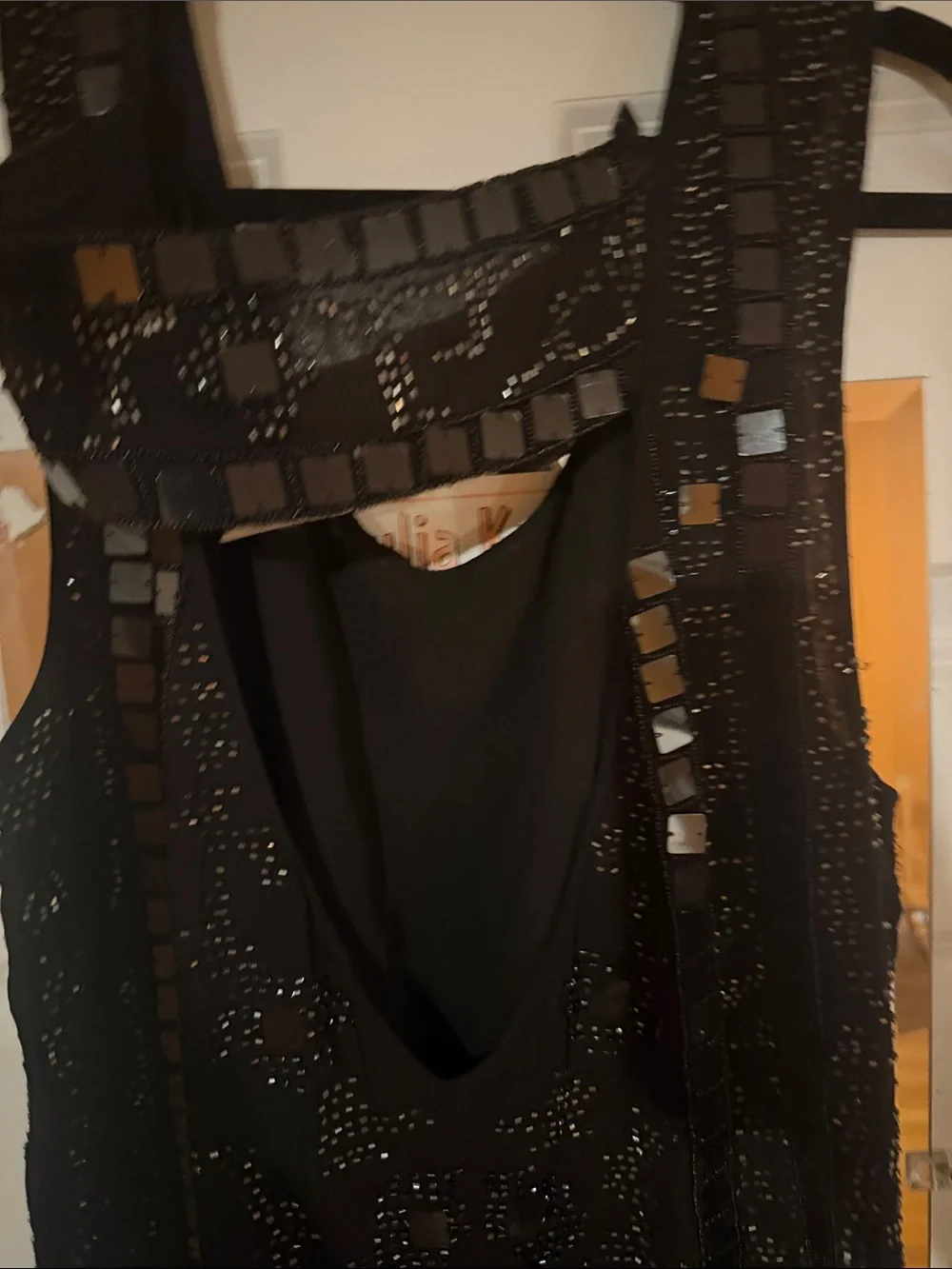Black Beaded Sleeveless Evening Dress( NWT!) - Picture 3 of 4